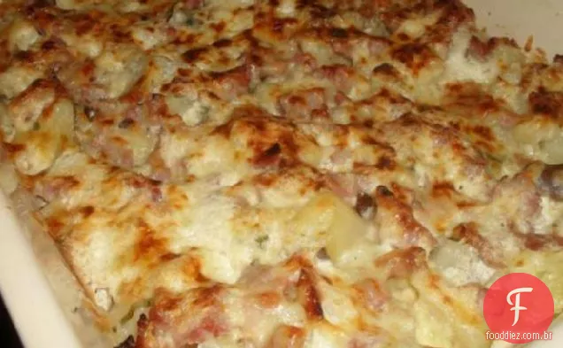 Caçarola de presunto e batata