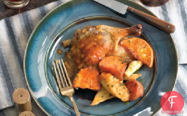 Batata-Doce assada e pastinaga Com Pimenta Em Pó