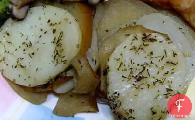 Batata e maçã assar