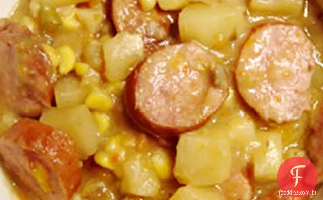 Salsicha Batata Assar
