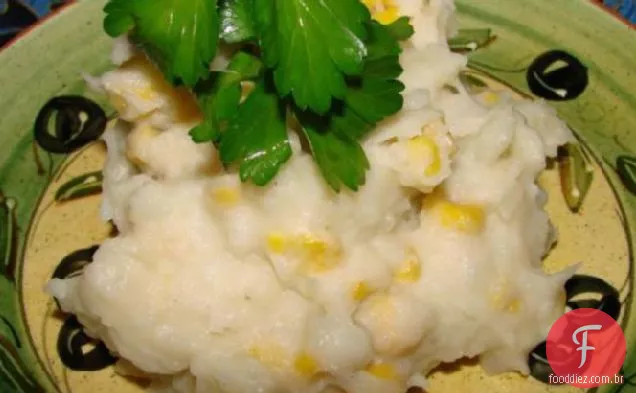 Milho e Mozzarella defumada purê de batatas