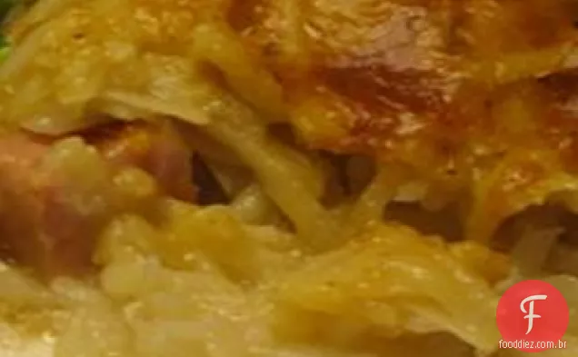 Presunto e batatas com queijo
