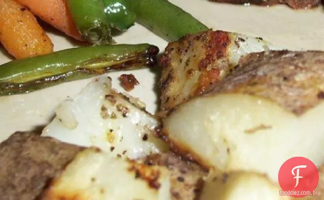 Batatas parmesão temperadas para churrasco/forno