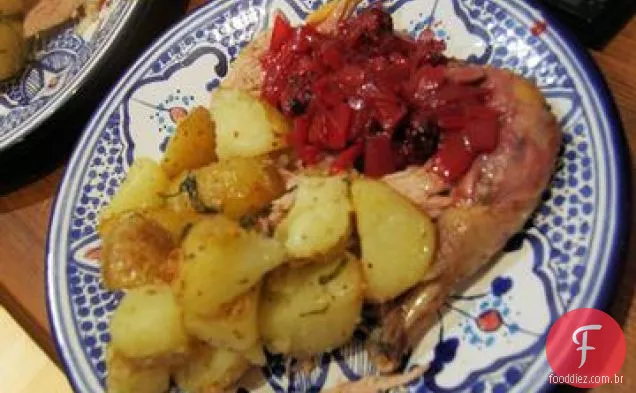 Estragão Assado E Batatas Com Alho