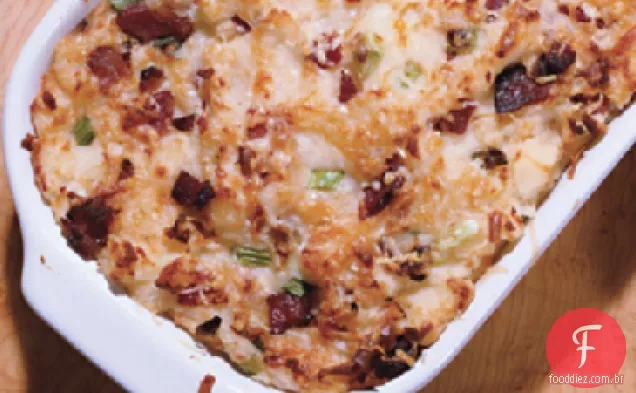Caçarola de purê de batata com Gouda e Bacon