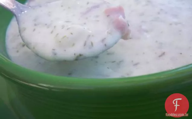 Sopa de batata nórdica com presunto
