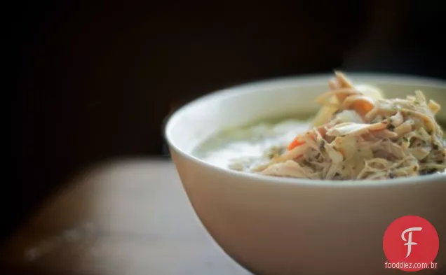 sopa de galinha slowcooker para acalmar uma alma cansada