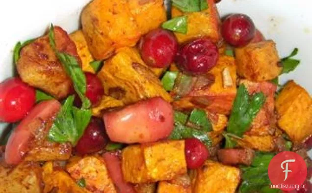 Batata doce e saute de Cranberry