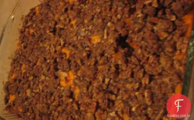 Maple Squished Batata Doce Assar Com Spiced Pecan Streusel