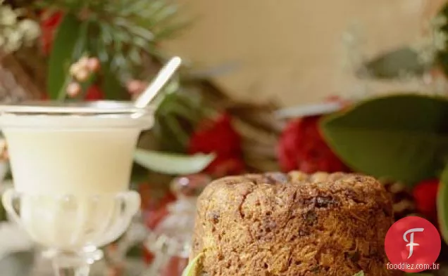 Pudim de Natal com molho de conhaque
