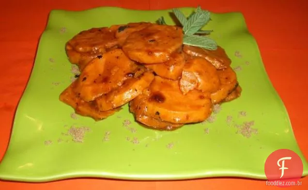 Dedos De Batata Doce Grelhados Com Molho De Curry