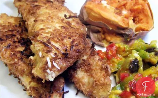 Batata Doce Assada No Forno E Risoto De Frango