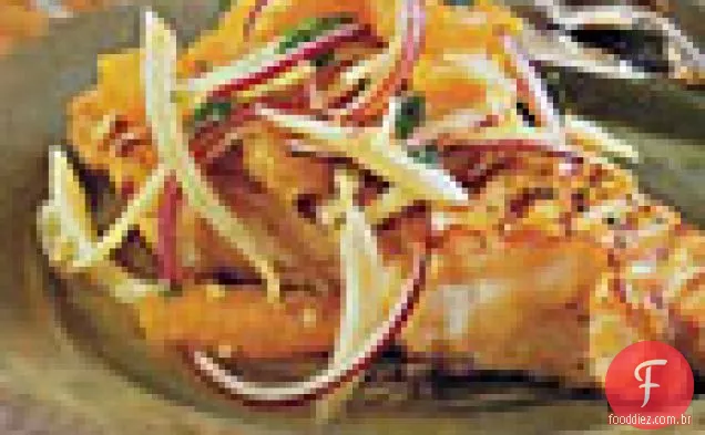 Peixe grelhado com Salsa laranja-erva-doce