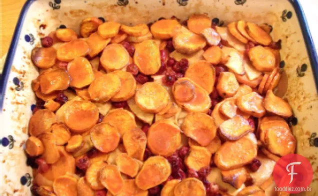 Inhame com maçãs e Cranberries