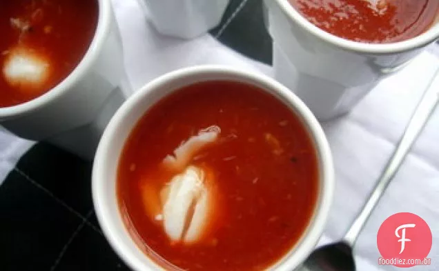Sopa Bloody Mary Com Caranguejo