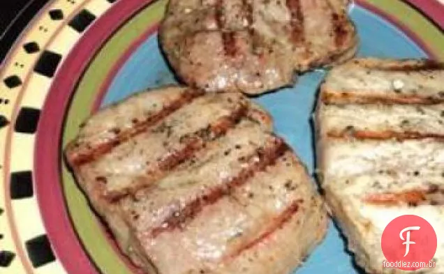 Costeletas De Porco Grelhadas Da Erva De Limão