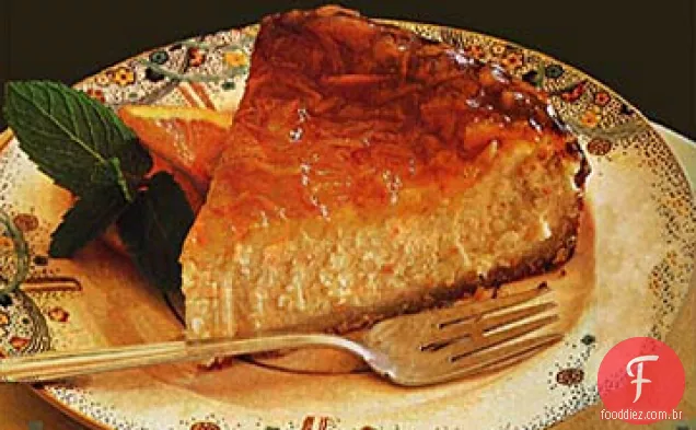 Cheesecake cítrico com esmalte de marmelada