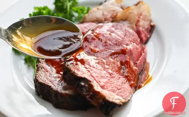 Perfeito Prime Rib Assado Com Vinho Tinto Jus Receita