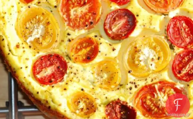 Ricota, tomate e Torta De Manjericão
