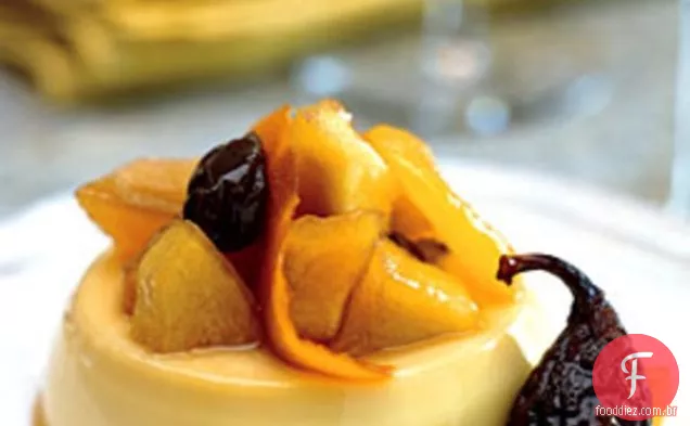 Pudim de limão com compota de Frutas De Outono