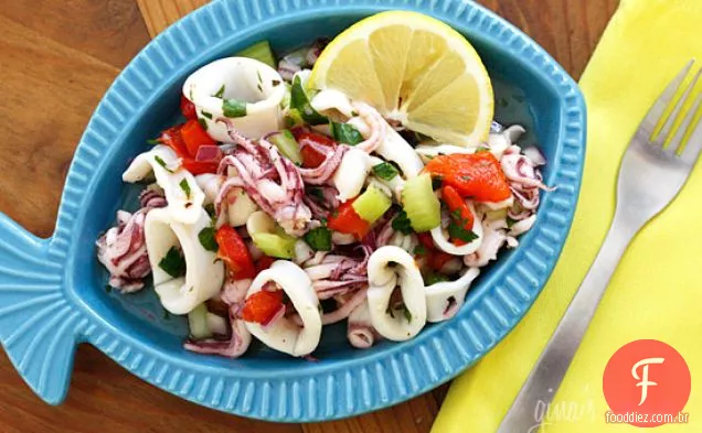 Salada De Lula Gelada Com Limão E Salsa