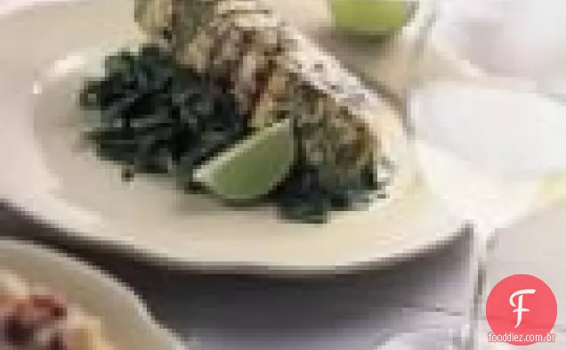 Peixe Grelhado Em Uma Marinada Cítrica Picante