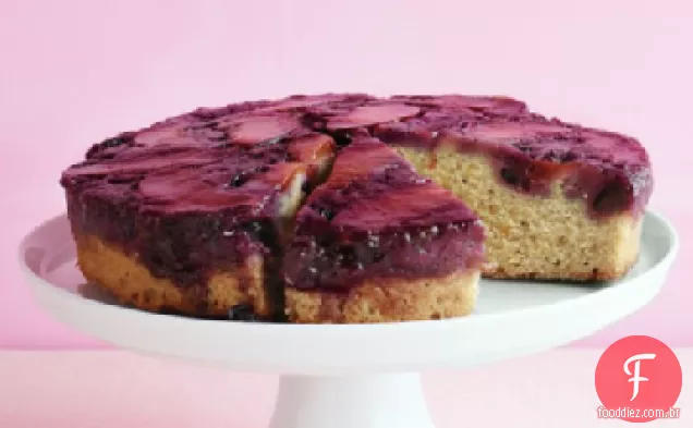Bolo De Mirtilo De Ameixa De Cabeça Para Baixo