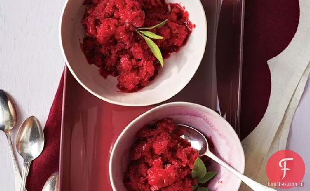 Basil Plum Granita