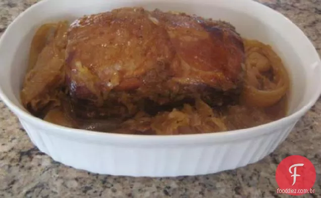 Fogão Lento (Panela De Barro) Lombo De Porco Assado & Kraut