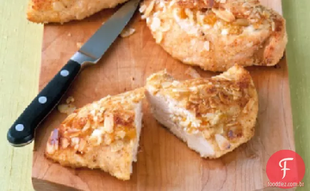 Frango amêndoa-damasco com Pesto De Hortelã