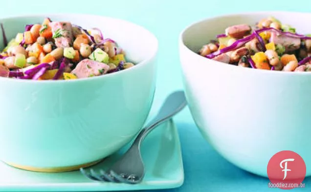 Salada de presunto e ervilha de Olhos Pretos