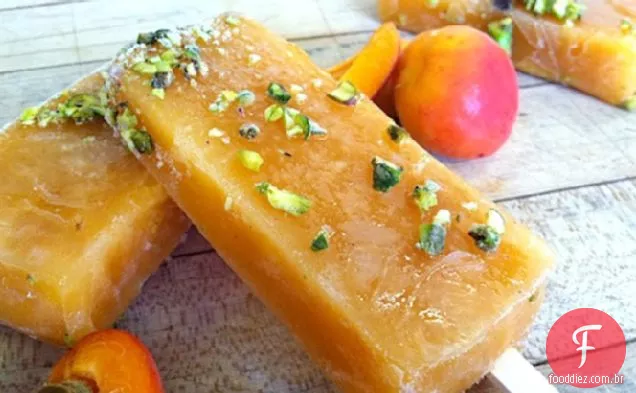 Damasco Assado-Paletas De Baunilha