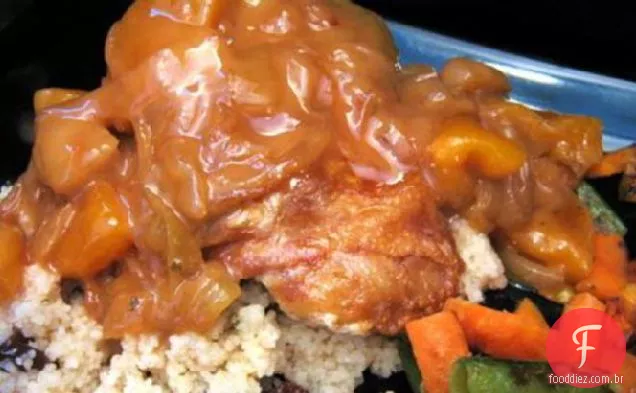 Frango com damascos e cidra