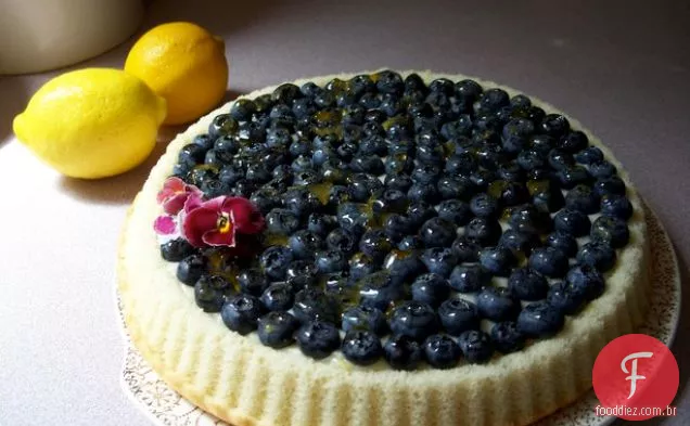 Mirtilos frescos com queijo Mascarpone e coalhada de limão