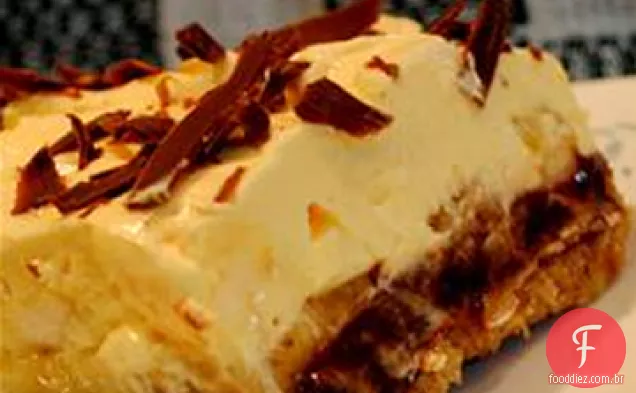 Torta De Banana Coberta Com Chocolate