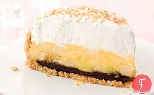 Torta De Creme De Banana De Fundo Preto