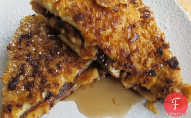 Crocante recheado Nutella e Banana torrada francesa