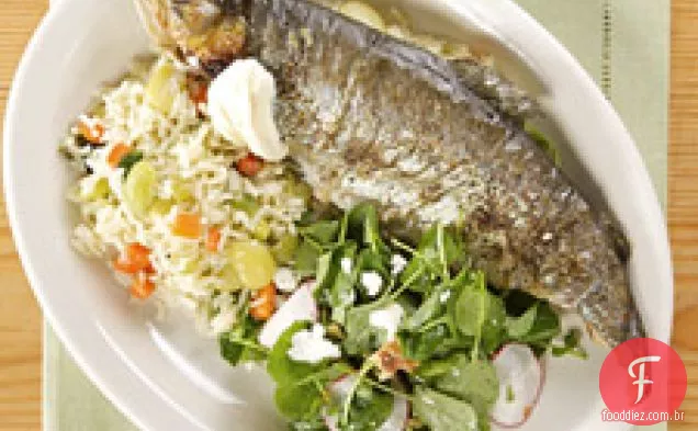 Feijão De Manteiga E Pilaf De Hortelã