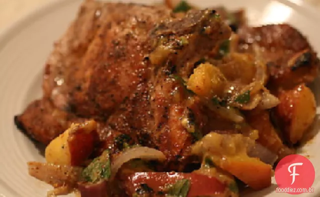 Costeletas De Porco Assadas Com Salsa De Cebola (Ww)