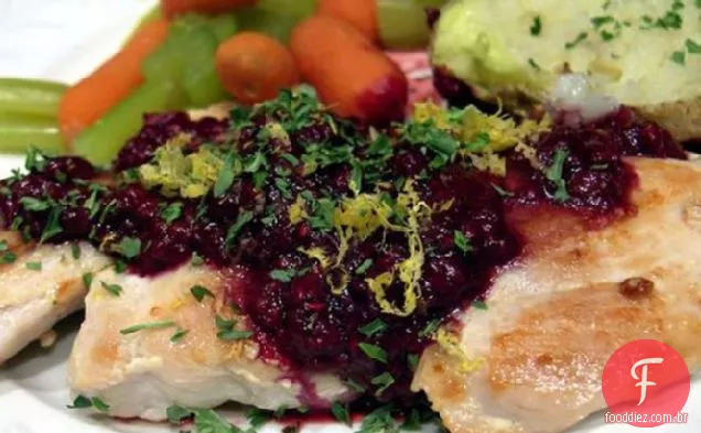 Costeletas De Frango Com Framboesas Frescas