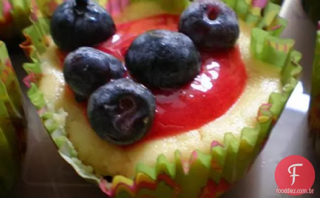 Cheesecake Cupcakes Com Molho De Framboesa