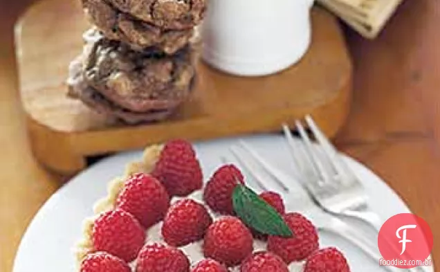 Torta De Creme De Framboesa Fresca