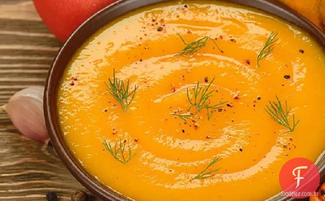 Sopa De Abóbora Vegetariana Saudável