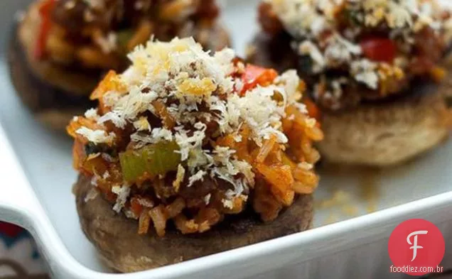 Cogumelos Recheados Jambalaya