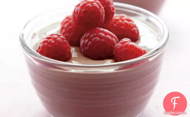 Framboesas com Mousse De Iogurte De Chocolate