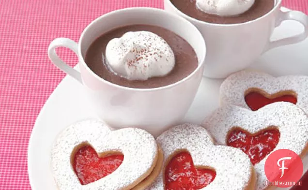 Framboesa Linzer Coração Cookies