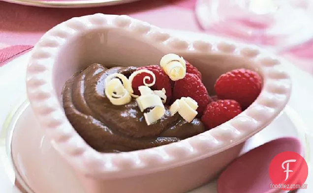 Pudim de Chocolate agridoce com framboesas