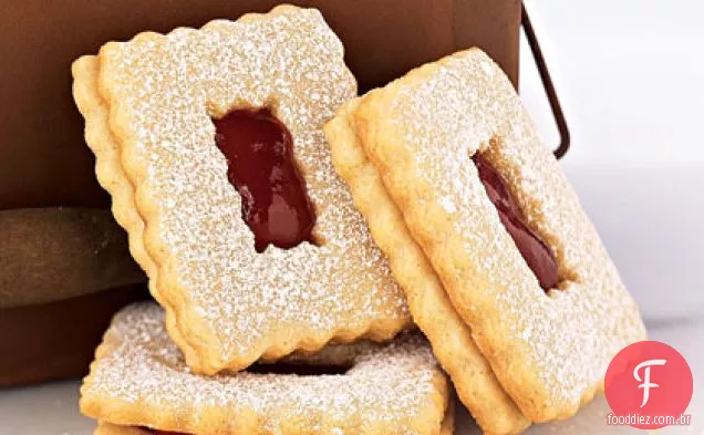 Framboesa Linzer Windowpane Cookies
