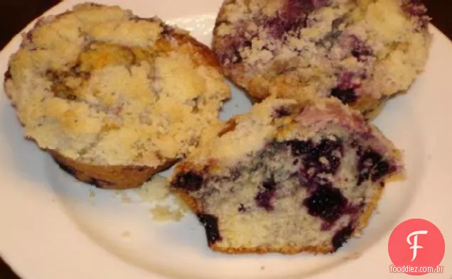 Deliciosos Muffins De Mirtilo Com Cobertura De Migalhas