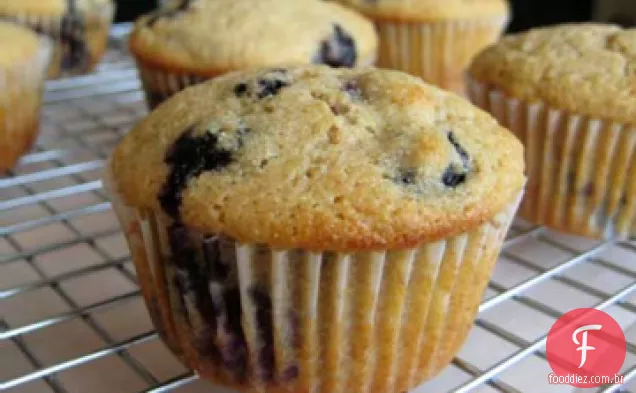 Muffins De Mirtilo De Grãos Inteiros